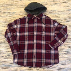 AMERICAN EAGLE Flannel Jacket w/Detachable Hood XL